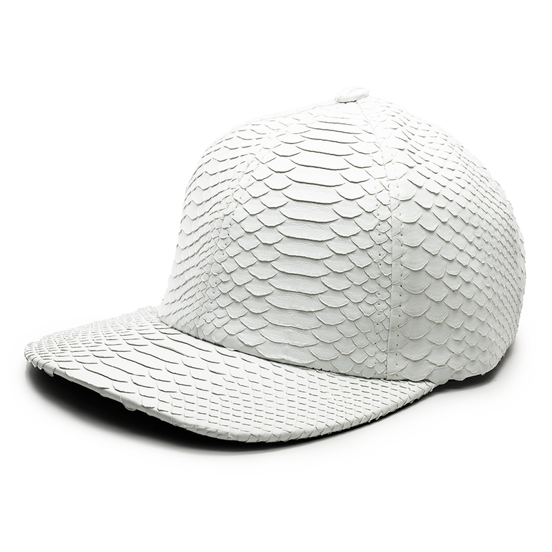 White leather online baseball hat